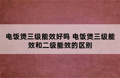 电饭煲三级能效好吗 电饭煲三级能效和二级能效的区别